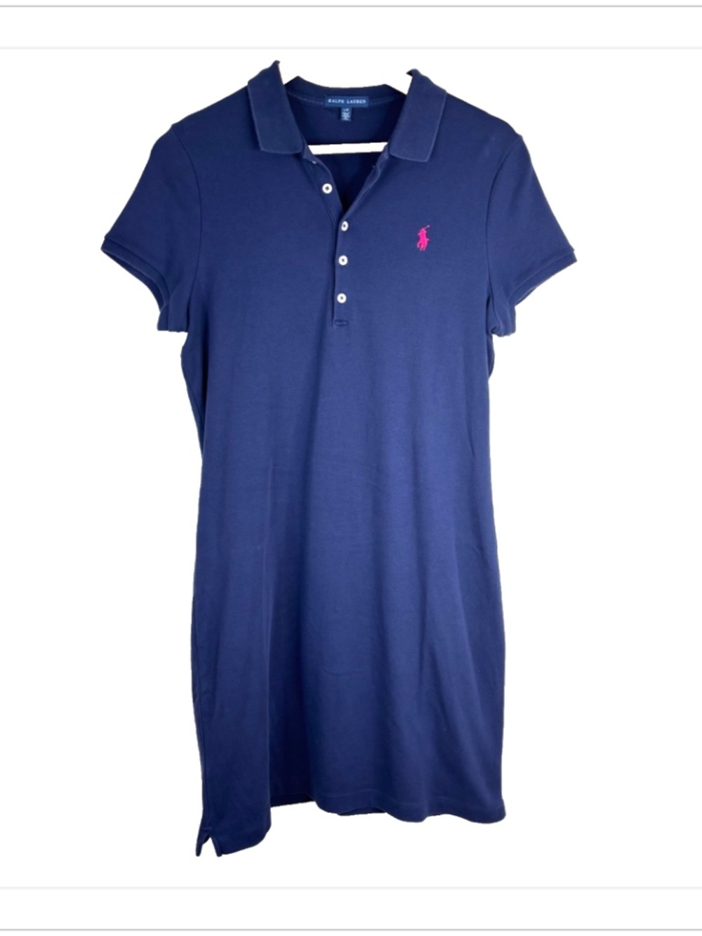 Ralph Lauren Navy Polo Mini Dress with Pink Pony